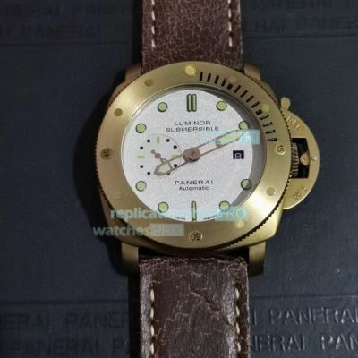 Replica Panerai Luminor Submersible White Face Copper Case Watch 47MM 